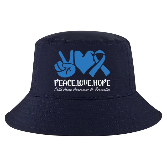 Peace Love Hope Abuse Awareness Month Ribbon Support Meaningful Gift Cool Comfort Performance Bucket Hat