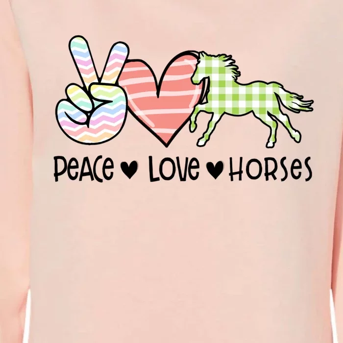 Peace Love Horses Gift Womens California Wash Sweatshirt