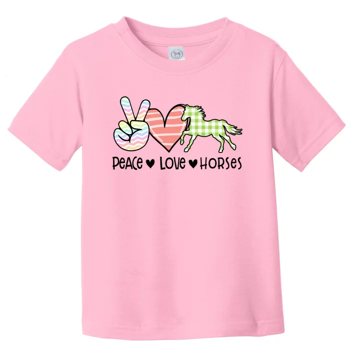 Peace Love Horses Gift Toddler T-Shirt