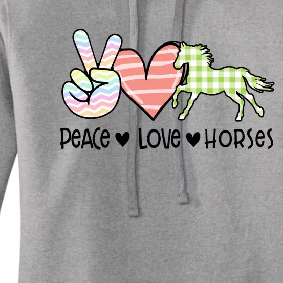 Peace Love Horses Gift Women's Pullover Hoodie