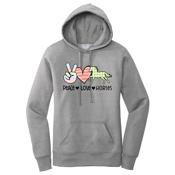 Peace Love Horses Gift Women's Pullover Hoodie