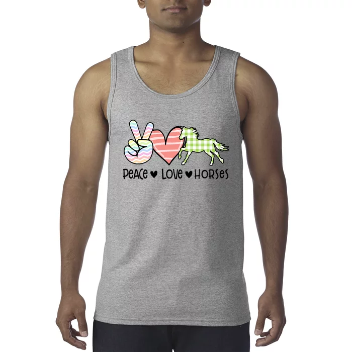 Peace Love Horses Gift Tank Top