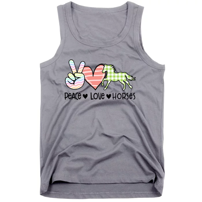 Peace Love Horses Gift Tank Top