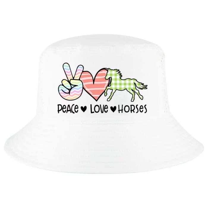 Peace Love Horses Gift Cool Comfort Performance Bucket Hat