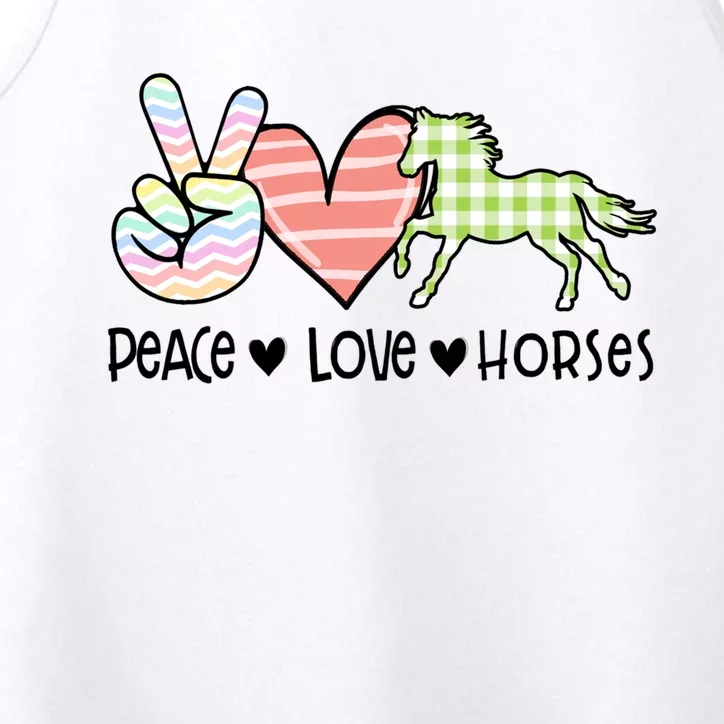 Peace Love Horses Gift Performance Tank