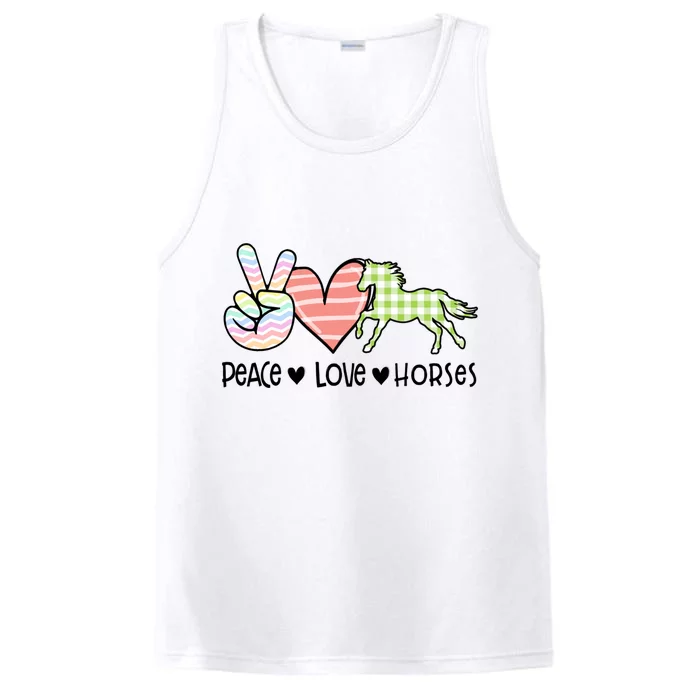 Peace Love Horses Gift Performance Tank