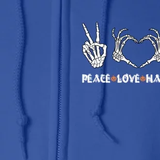 Peace Love Halloween Dabbing Skeleton Pirate Funny Dab Gift Full Zip Hoodie