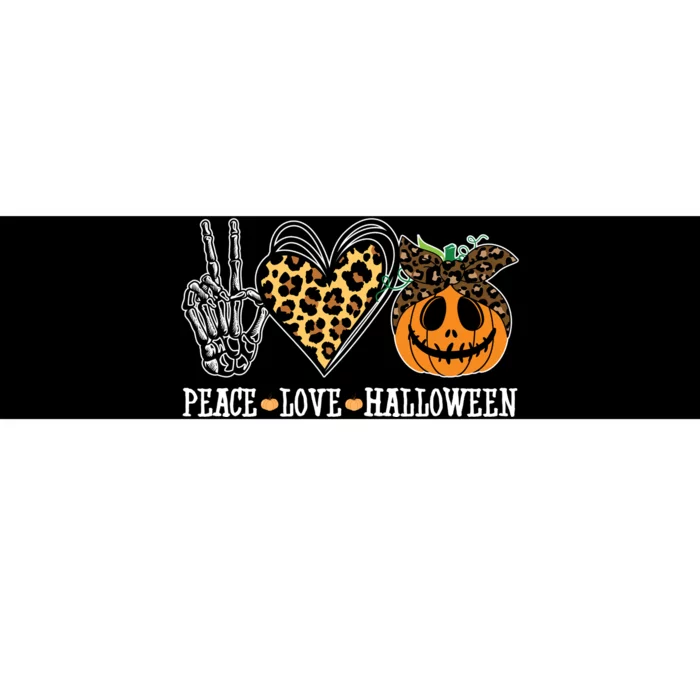 Peace Love Halloween Festive Leopard Bumper Sticker