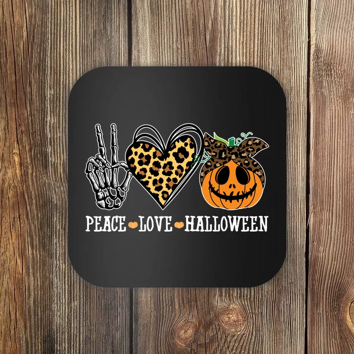 Peace Love Halloween Festive Leopard Coaster