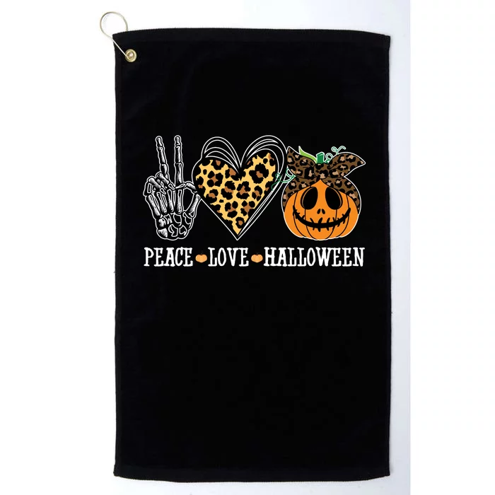 Peace Love Halloween Festive Leopard Platinum Collection Golf Towel