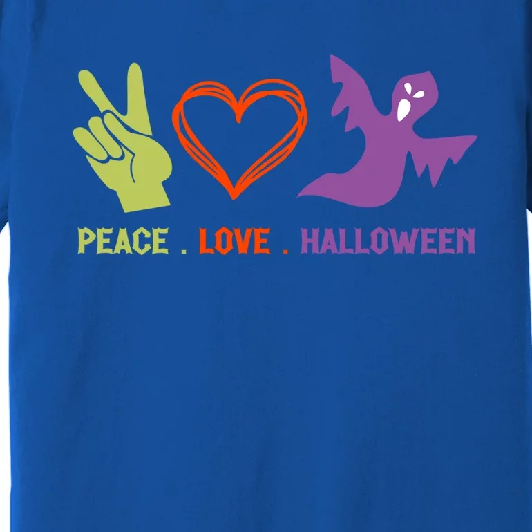 Peace Love Halloween Spirit Spooky Horror Costume Cute Gift Premium T-Shirt