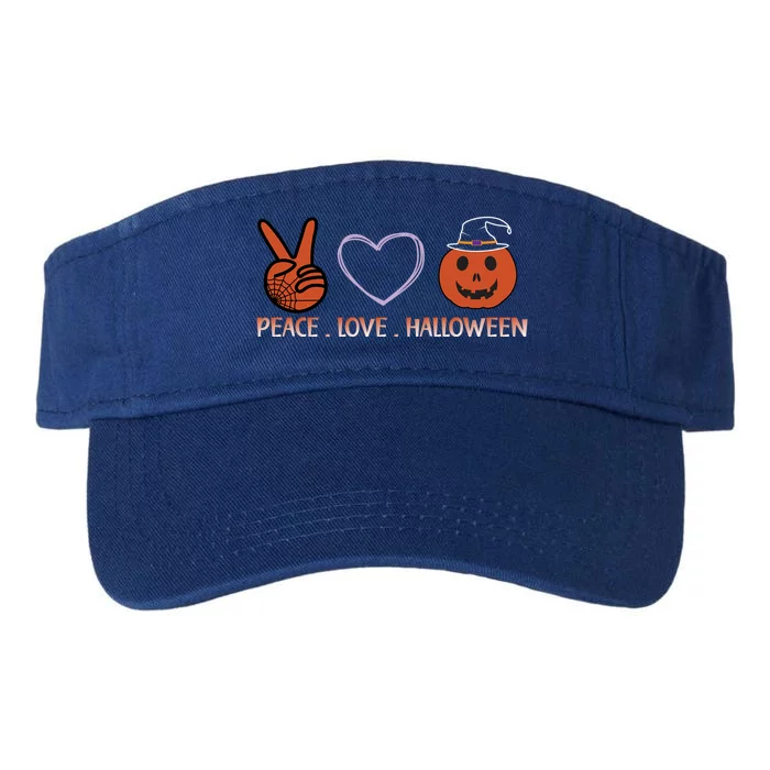 Peace Love Halloween Spirit Spooky Necrocer Cool Gift Valucap Bio-Washed Visor