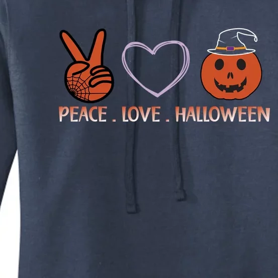 Peace Love Halloween Spirit Spooky Necrocer Cool Gift Women's Pullover Hoodie