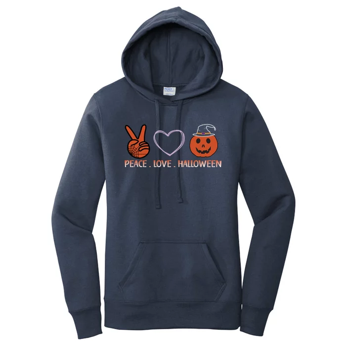 Peace Love Halloween Spirit Spooky Necrocer Cool Gift Women's Pullover Hoodie