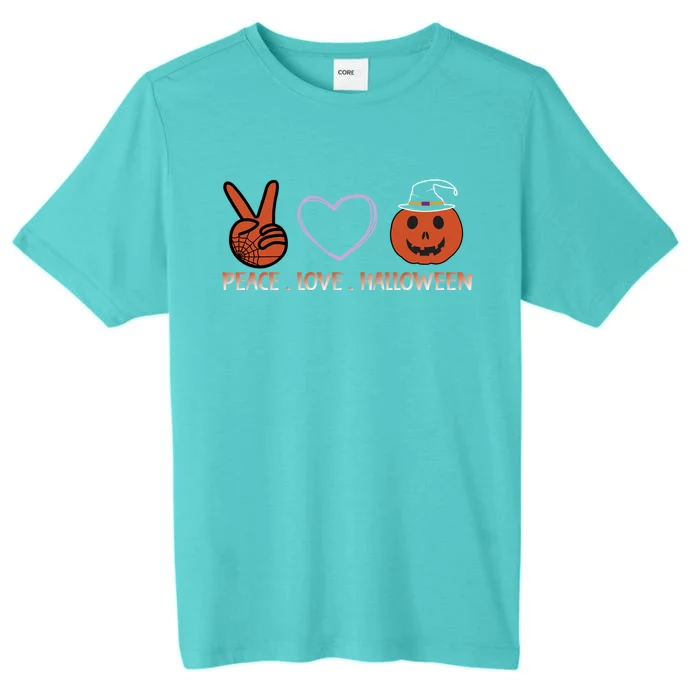 Peace Love Halloween Spirit Spooky Necrocer Cool Gift ChromaSoft Performance T-Shirt