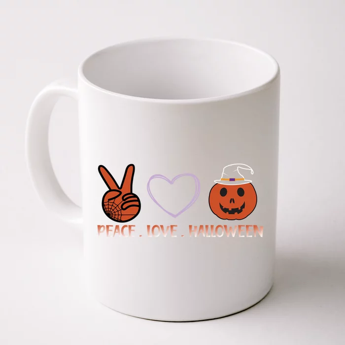 Peace Love Halloween Spirit Spooky Necrocer Cool Gift Front & Back Coffee Mug