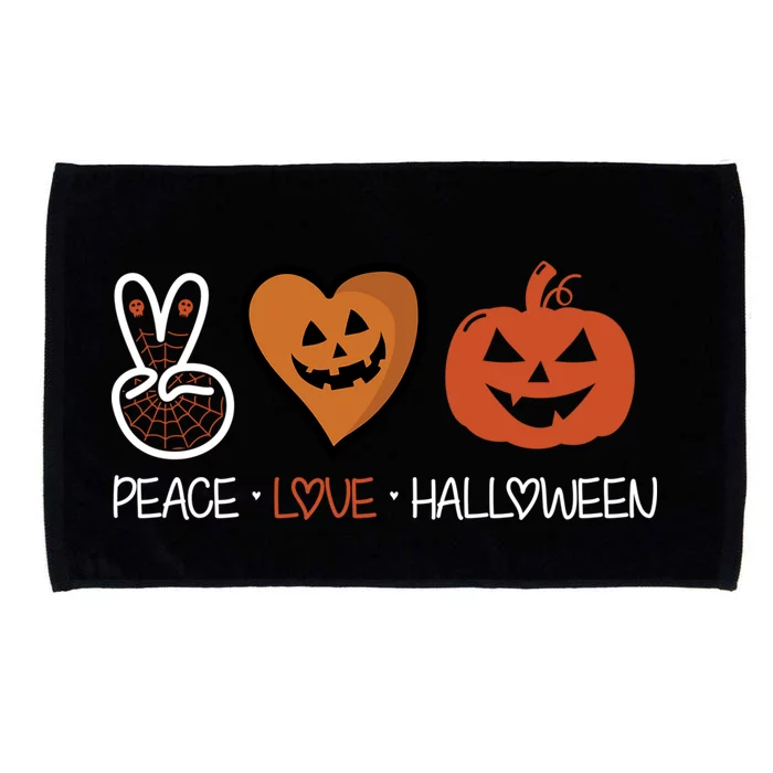 Peace Love Halloween Spirit Spooky Skull Spider Cute Gift Microfiber Hand Towel