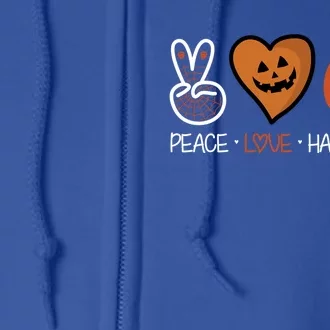 Peace Love Halloween Spirit Spooky Skull Spider Cute Gift Full Zip Hoodie