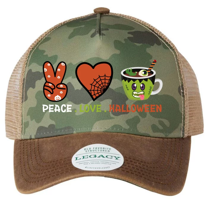 Peace Love Halloween Spirit Spooky Zombie Coffee Great Gift Legacy Tie Dye Trucker Hat