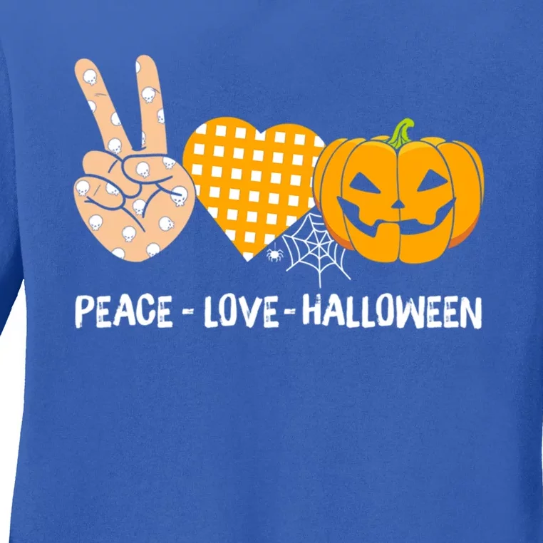 Peace Love Halloween Halloween Costume Meaningful Gift Ladies Long Sleeve Shirt