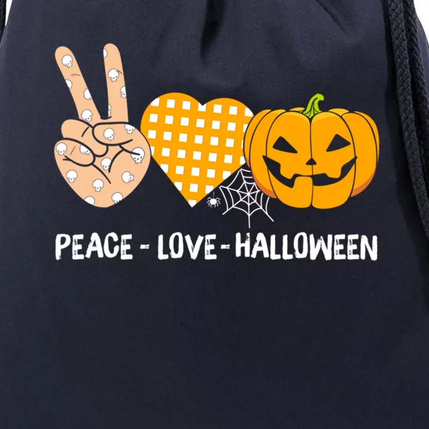 Peace Love Halloween Halloween Costume Meaningful Gift Drawstring Bag