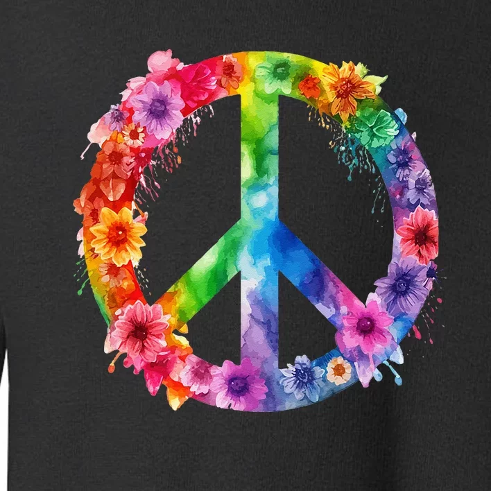 PEACE Love Hippie SIGN LOVE Flower World Peace Day Toddler Sweatshirt