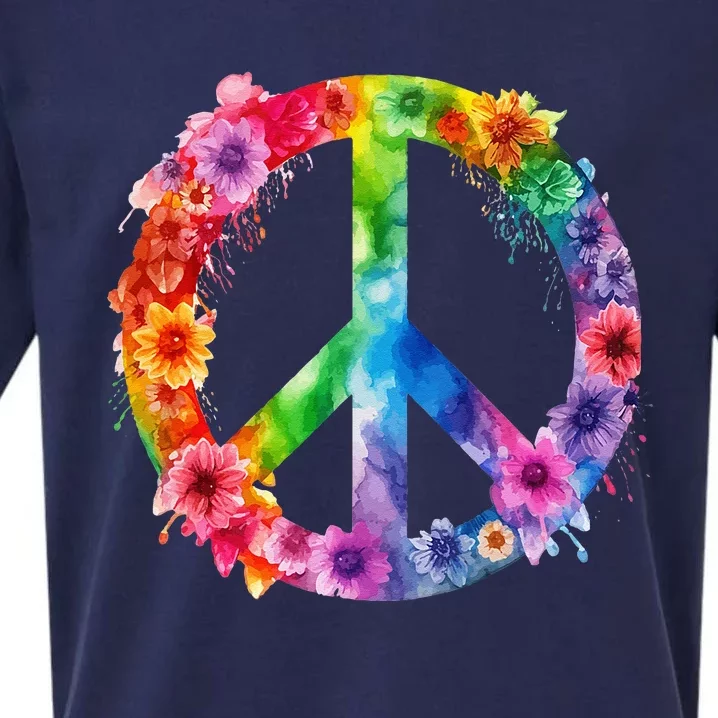 PEACE Love Hippie SIGN LOVE Flower World Peace Day Sueded Cloud Jersey T-Shirt