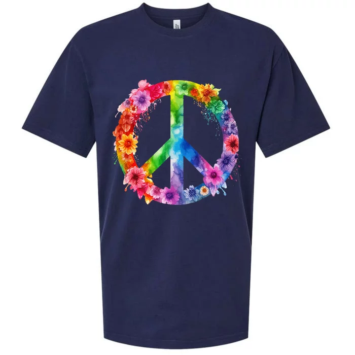 PEACE Love Hippie SIGN LOVE Flower World Peace Day Sueded Cloud Jersey T-Shirt