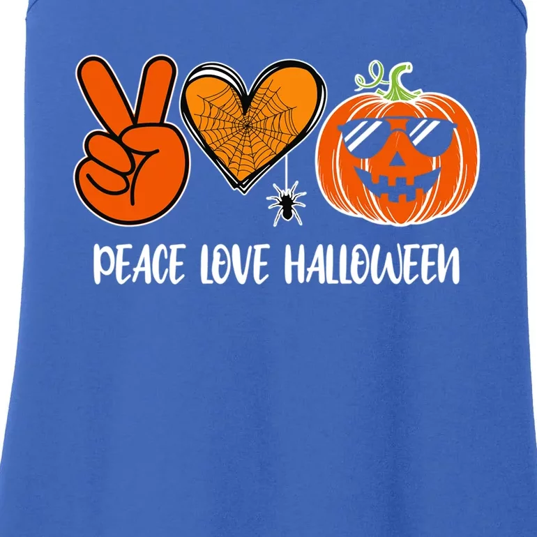 Peace Love Halloween Happy Halloween Pumpkin Meaningful Gift Ladies Essential Tank