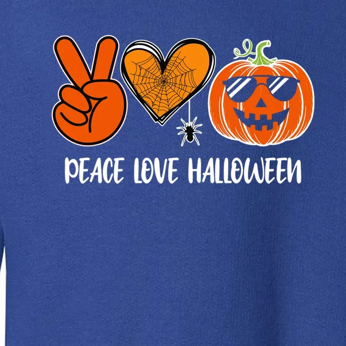 Peace Love Halloween Happy Halloween Pumpkin Meaningful Gift Toddler Sweatshirt