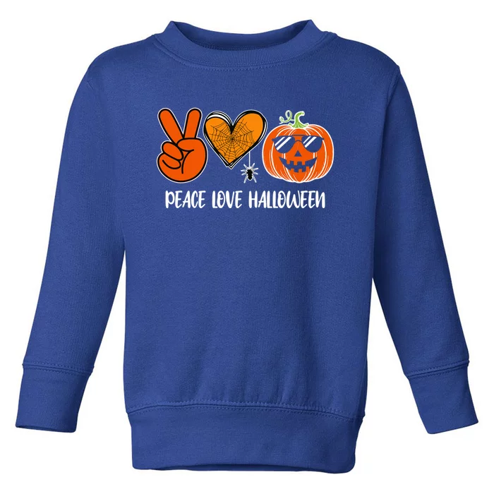 Peace Love Halloween Happy Halloween Pumpkin Meaningful Gift Toddler Sweatshirt