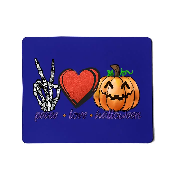 Peace Love Halloween Happy Halloween Pumpkin Skeleton Heart Gift Mousepad