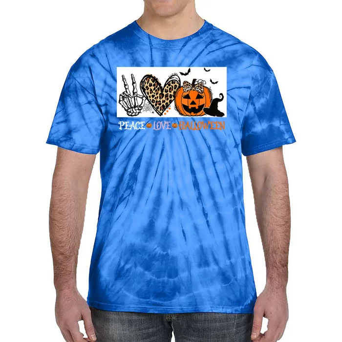 Peace Love Halloween Happy Halloween Pumpkin Cool Gift Tie-Dye T-Shirt