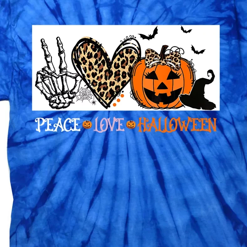 Peace Love Halloween Happy Halloween Pumpkin Cool Gift Tie-Dye T-Shirt