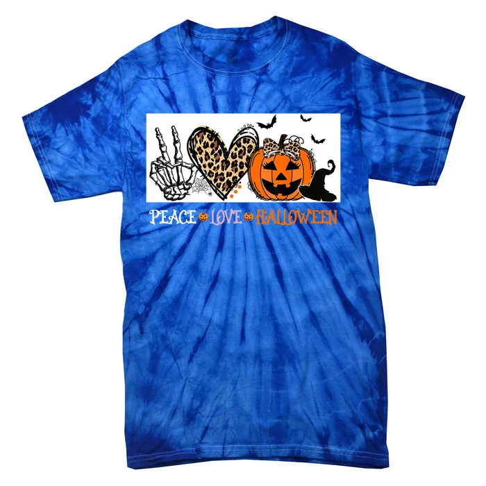 Peace Love Halloween Happy Halloween Pumpkin Cool Gift Tie-Dye T-Shirt