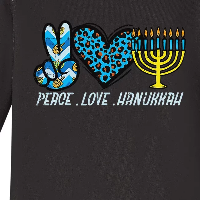 Peace Love Hanukkah Jewish Hanukkah Chanukah Baby Long Sleeve Bodysuit