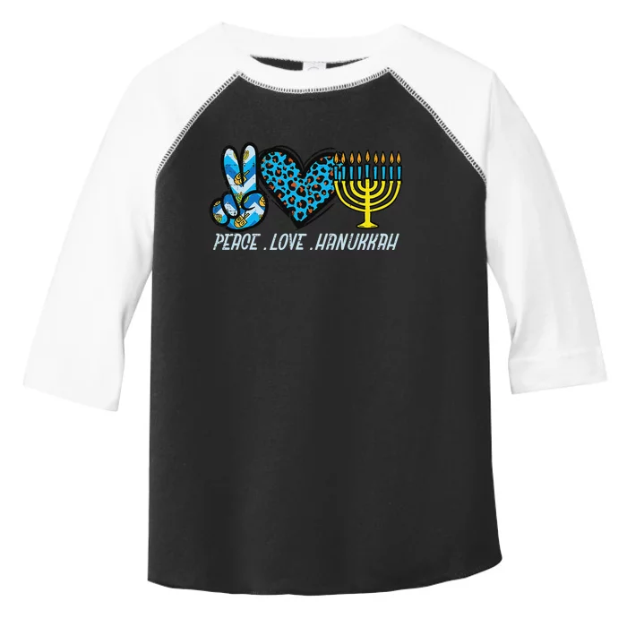 Peace Love Hanukkah Jewish Hanukkah Chanukah Toddler Fine Jersey T-Shirt