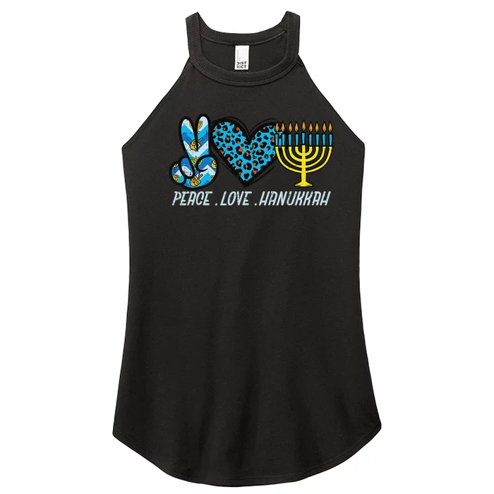 Peace Love Hanukkah Jewish Hanukkah Chanukah Women’s Perfect Tri Rocker Tank