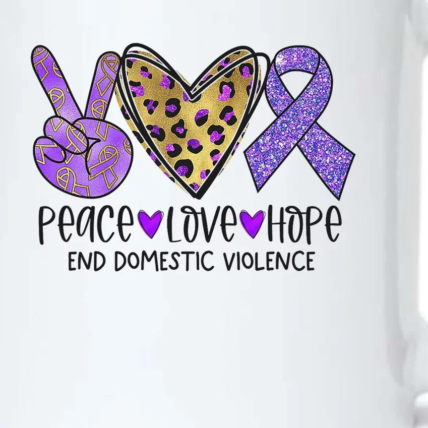 Peace Love Hope End Domestic Violence Awareness Black Color Changing Mug