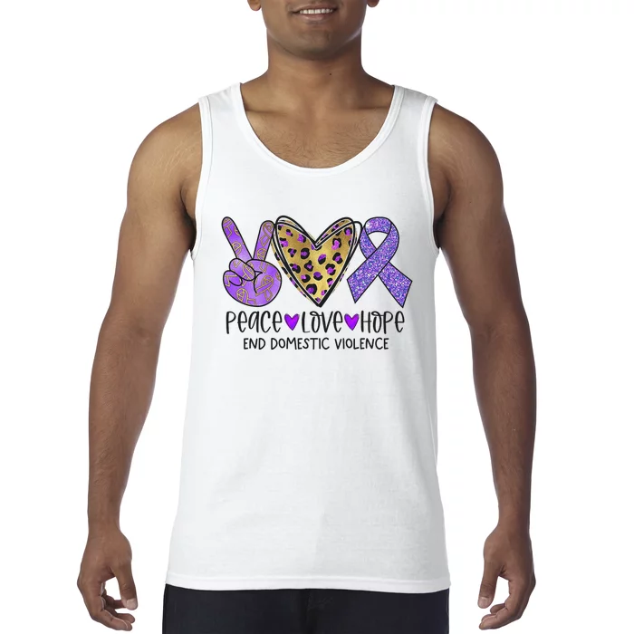 Peace Love Hope End Domestic Violence Awareness Tank Top