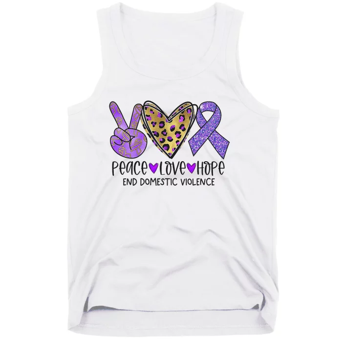 Peace Love Hope End Domestic Violence Awareness Tank Top