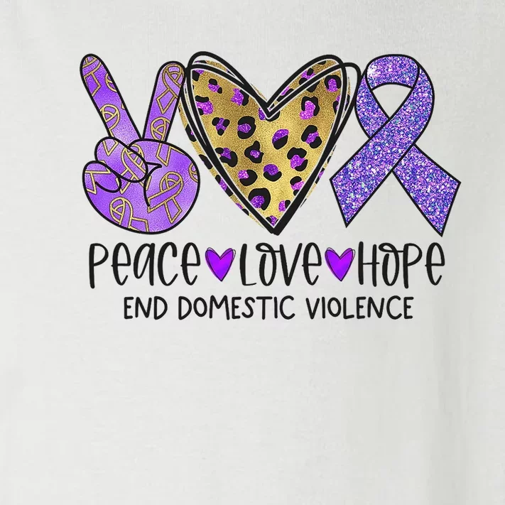 Peace Love Hope End Domestic Violence Awareness Toddler Long Sleeve Shirt