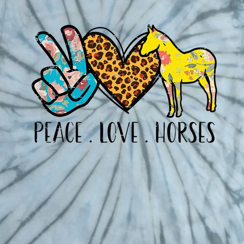 Peace Love Horses Riding Equestrian Gypsy Hippie Tie-Dye T-Shirt