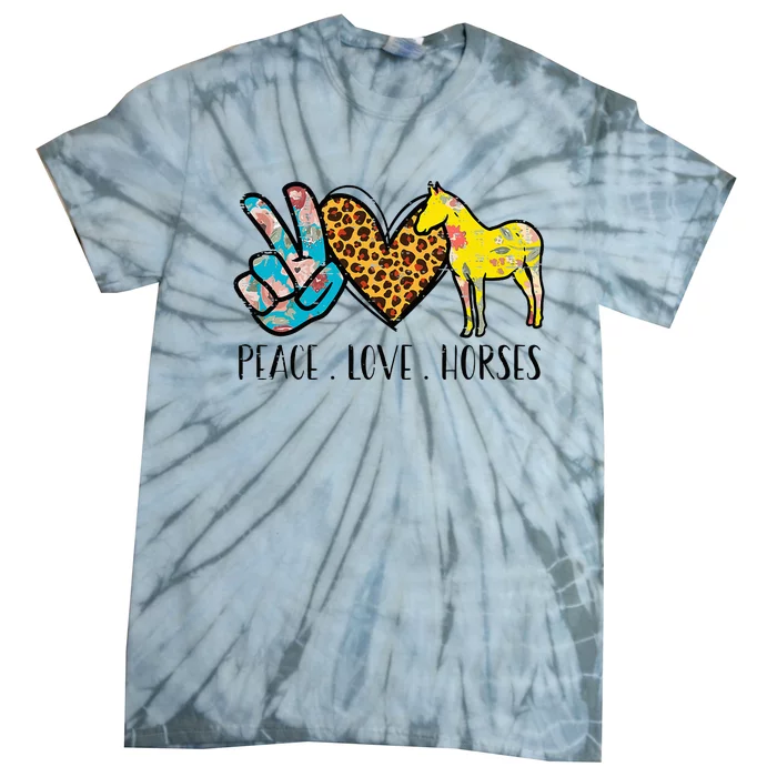 Peace Love Horses Riding Equestrian Gypsy Hippie Tie-Dye T-Shirt