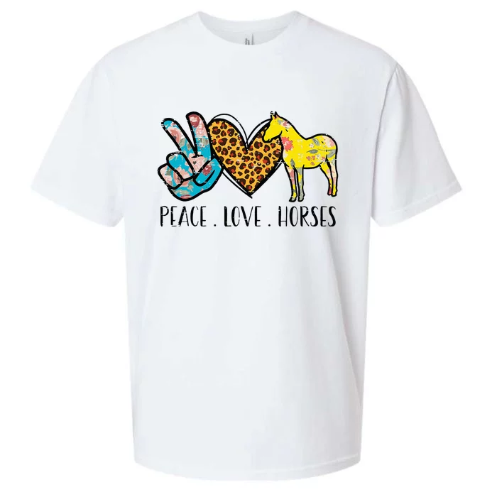 Peace Love Horses Riding Equestrian Gypsy Hippie Sueded Cloud Jersey T-Shirt