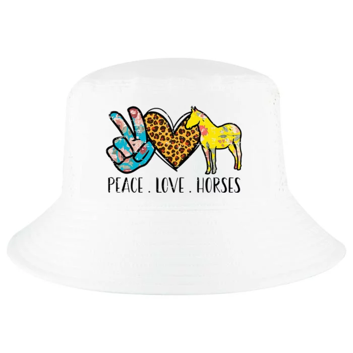 Peace Love Horses Riding Equestrian Gypsy Hippie Cool Comfort Performance Bucket Hat