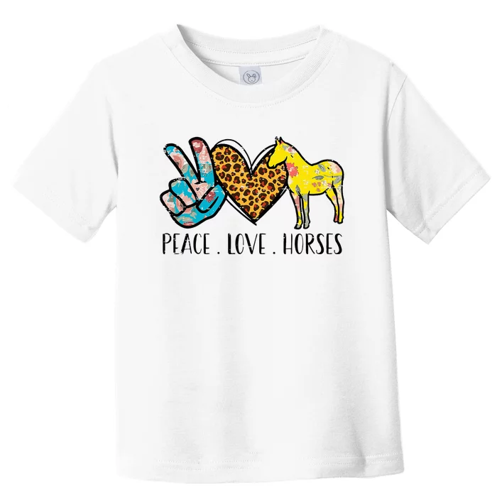 Peace Love Horses Riding Equestrian Gypsy Hippie Toddler T-Shirt