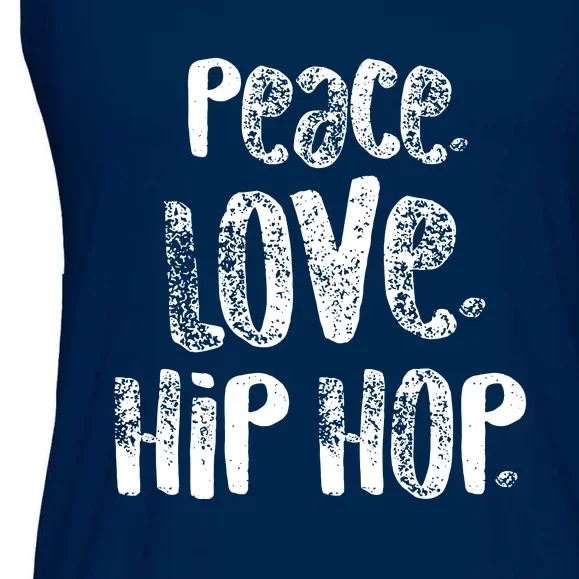 Peace Love Hip Hop Dancing White Ladies Essential Flowy Tank