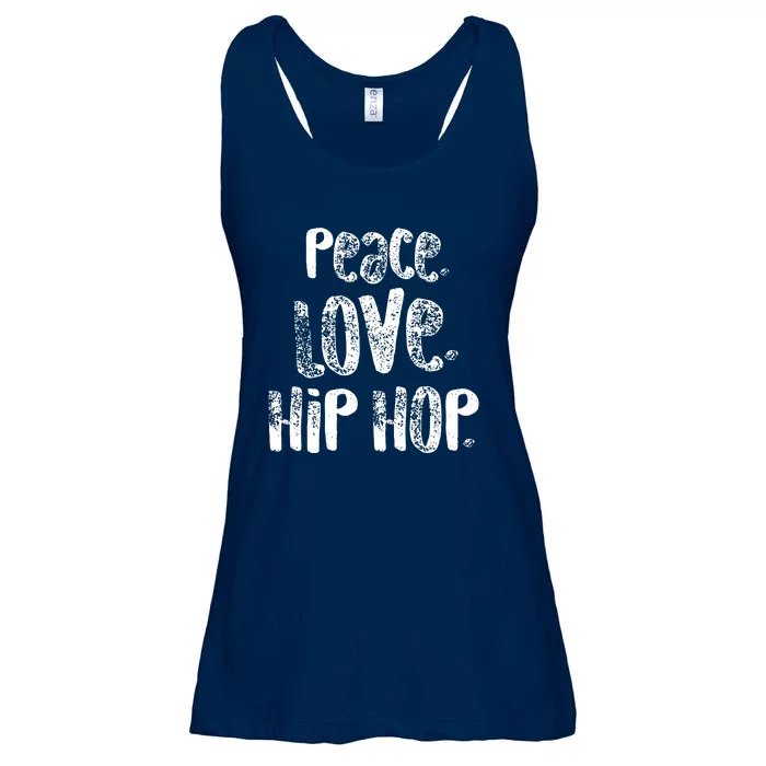 Peace Love Hip Hop Dancing White Ladies Essential Flowy Tank