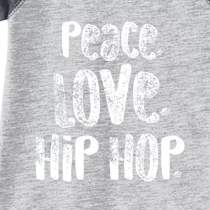 Peace Love Hip Hop Dancing White Infant Baby Jersey Bodysuit